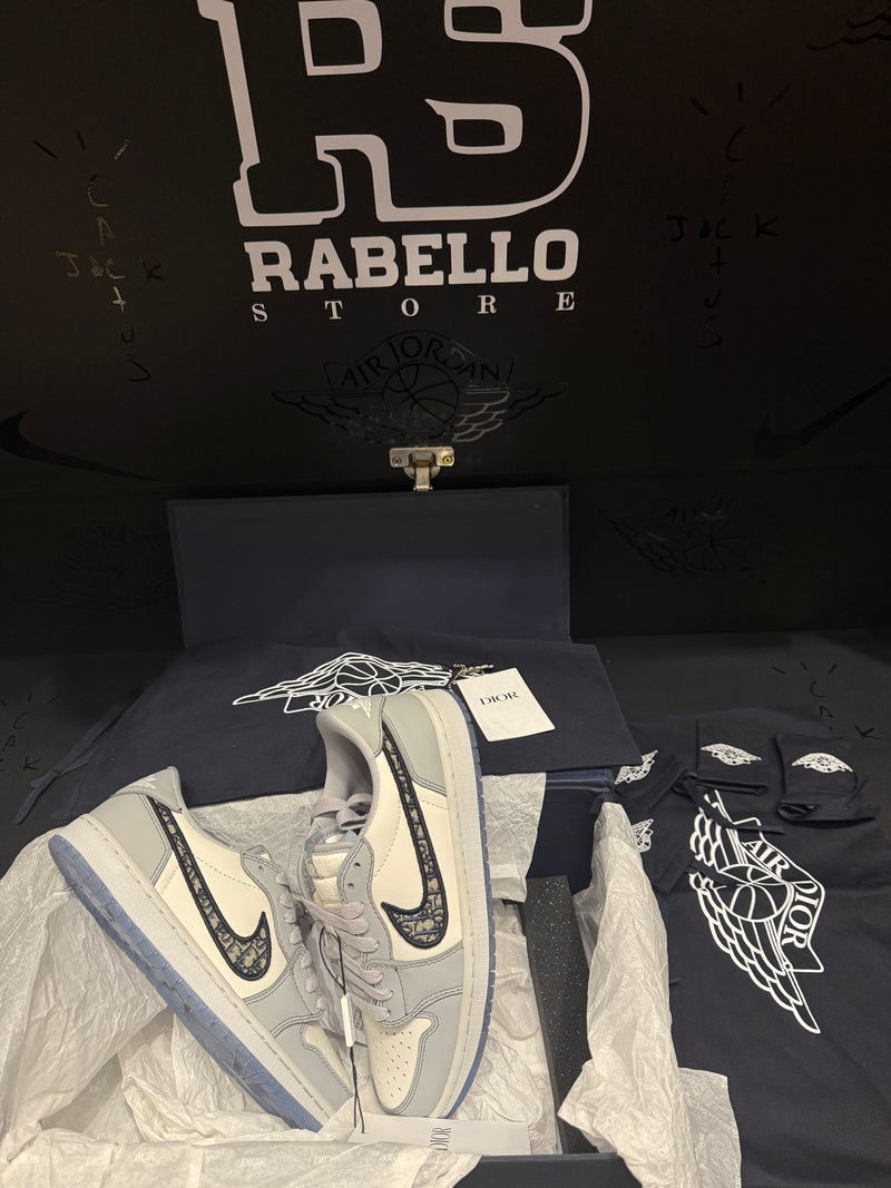Tênis Nike Air Jordan 1 Low X Dior Grey - Pronta Entrega