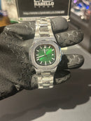Relógio Patek Philippe Silver Fundo Green - Pronta Entrega
