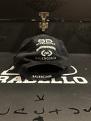 Boné Balenciaga Preto Aba Curva Cortada MultiLogo - Pronta Entrega