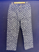 Calça Jeans Louis Vuitton Monogram Blue White  - Pronta Entrega