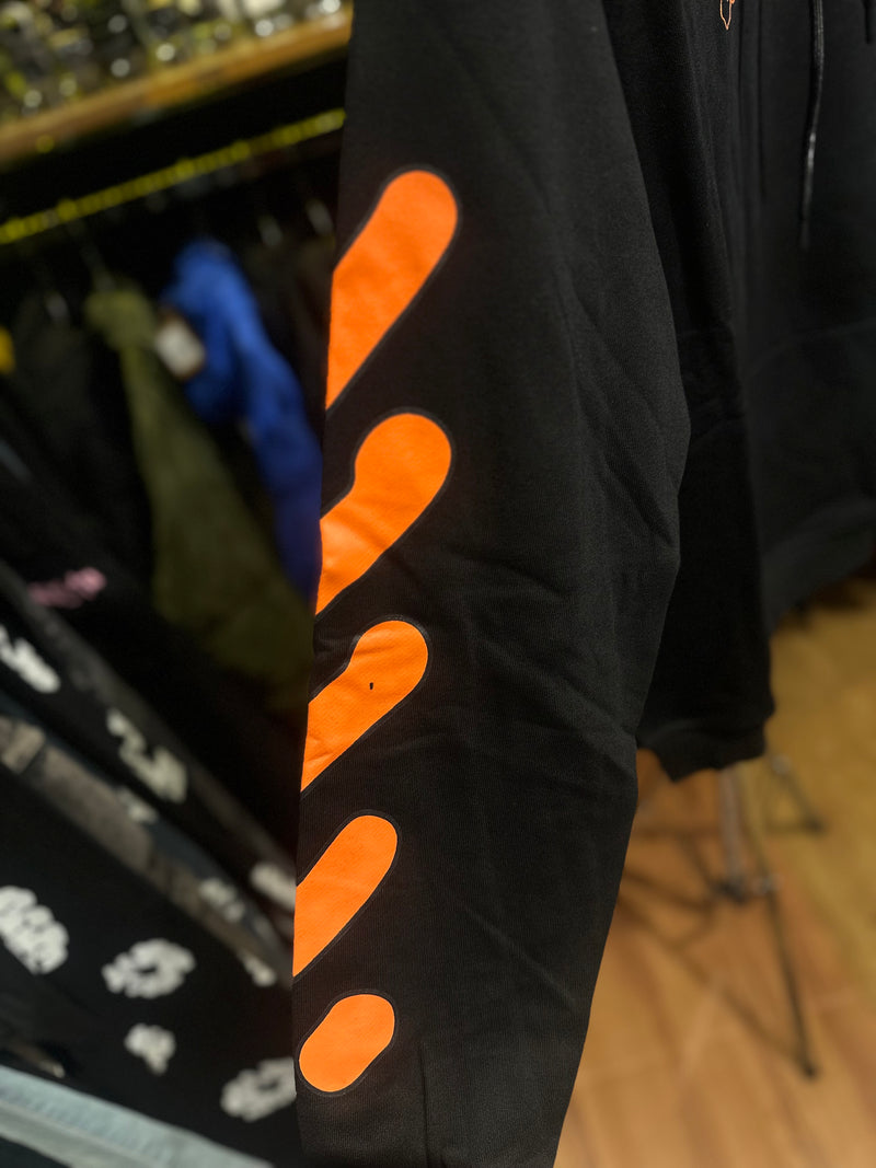 Moletom Com Gorro Off-White Black/Orange - Pronta Entrega