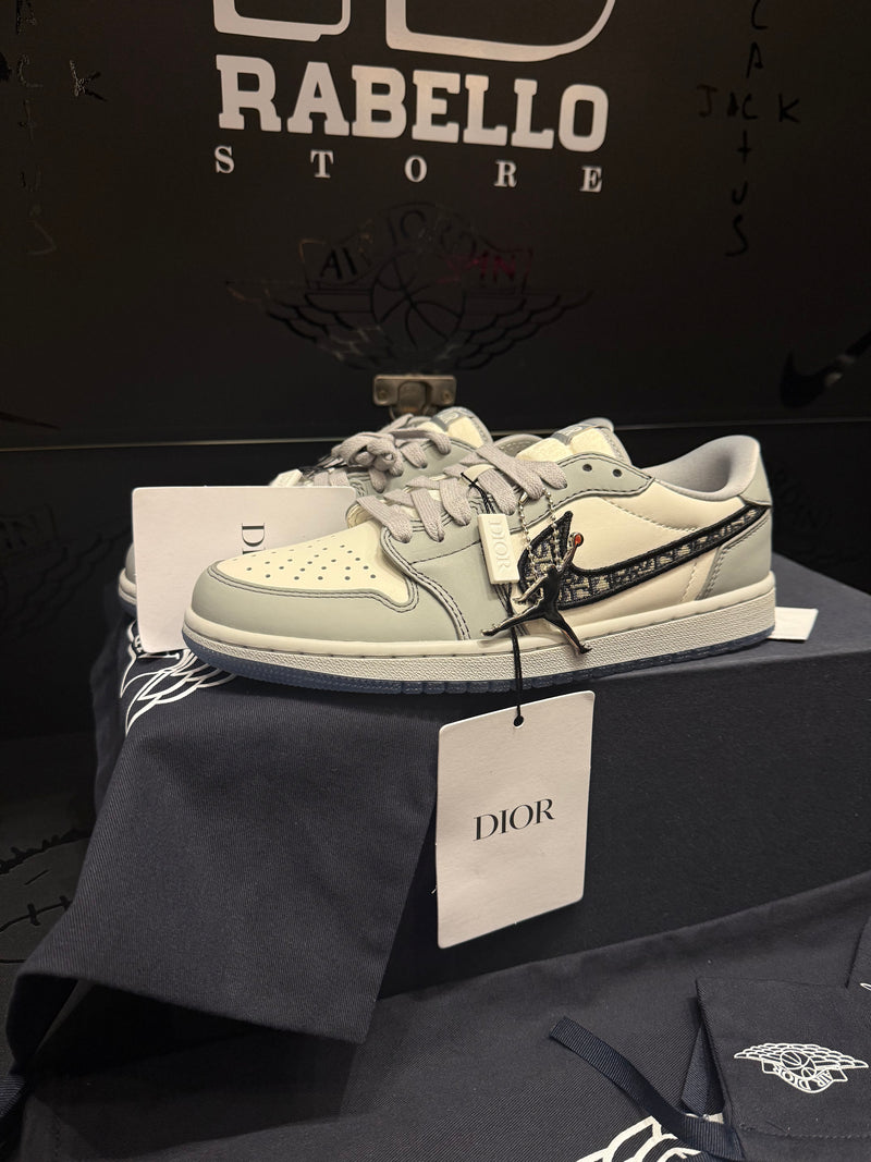 Tênis Nike Air Jordan 1 Low X Dior Grey - Pronta Entrega