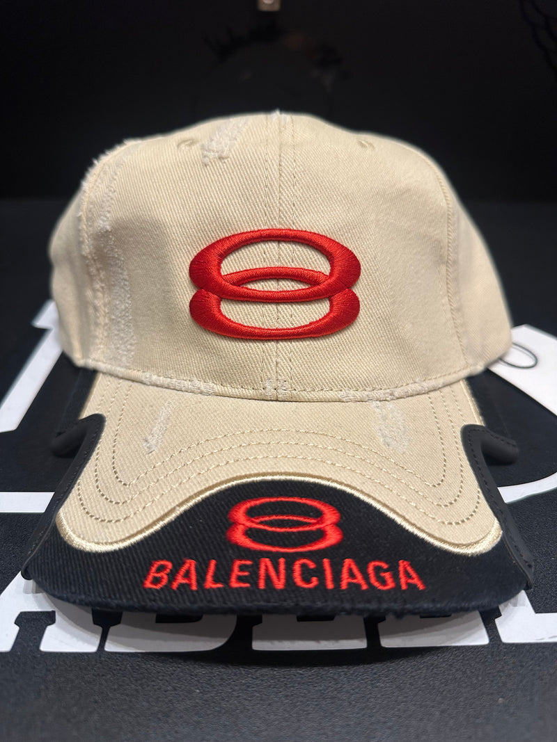 Boné Aba Cortada Balenciaga Preto/Bege - Pronta Entrega