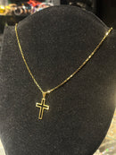 Corrente Cartier Banhada Pingente Cruz Aberta 60 CM - Pronta Entrega