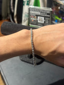 Pulseira Prata Cravejada 15 + 10 CM - Pronta Entrega