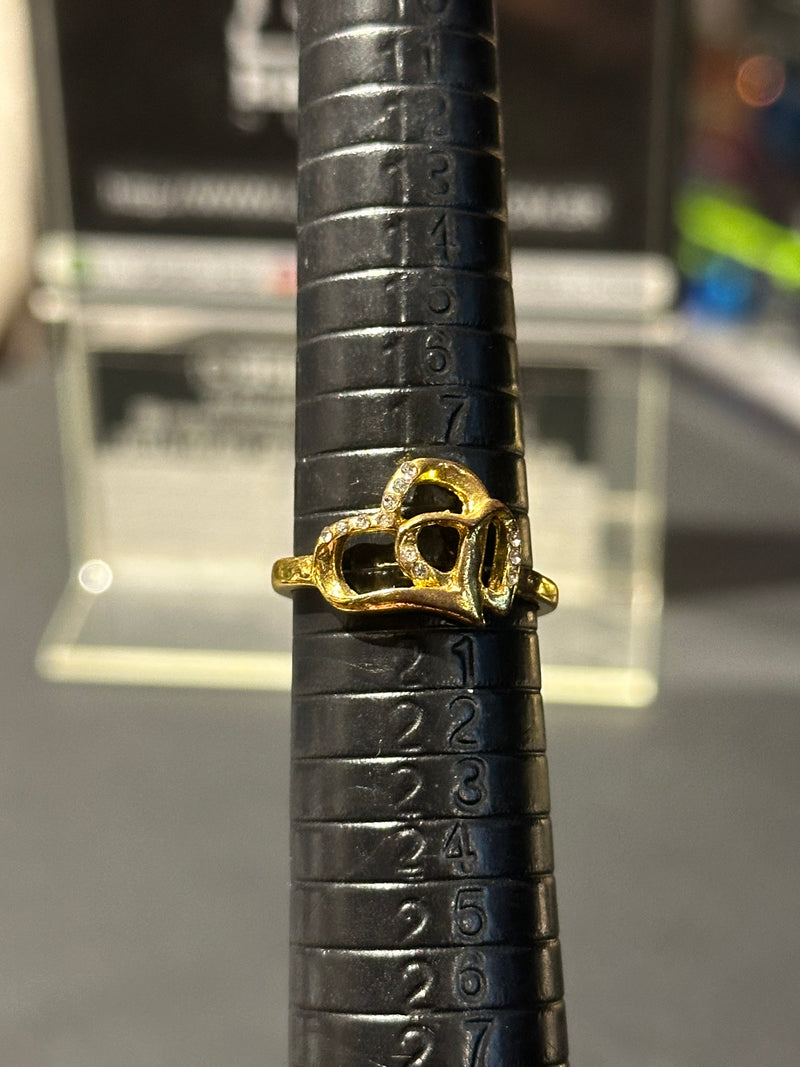 Anel Feminino Aço Inoxidável Coração Entrelaçado 20 CM - Pronta Entrega
