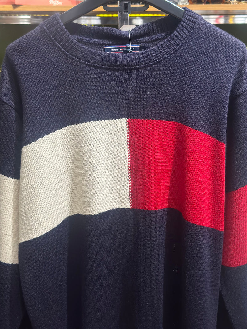 Suéter Tommy Hilfiger Azul/Branco/Vermelho - Pronta Entrega