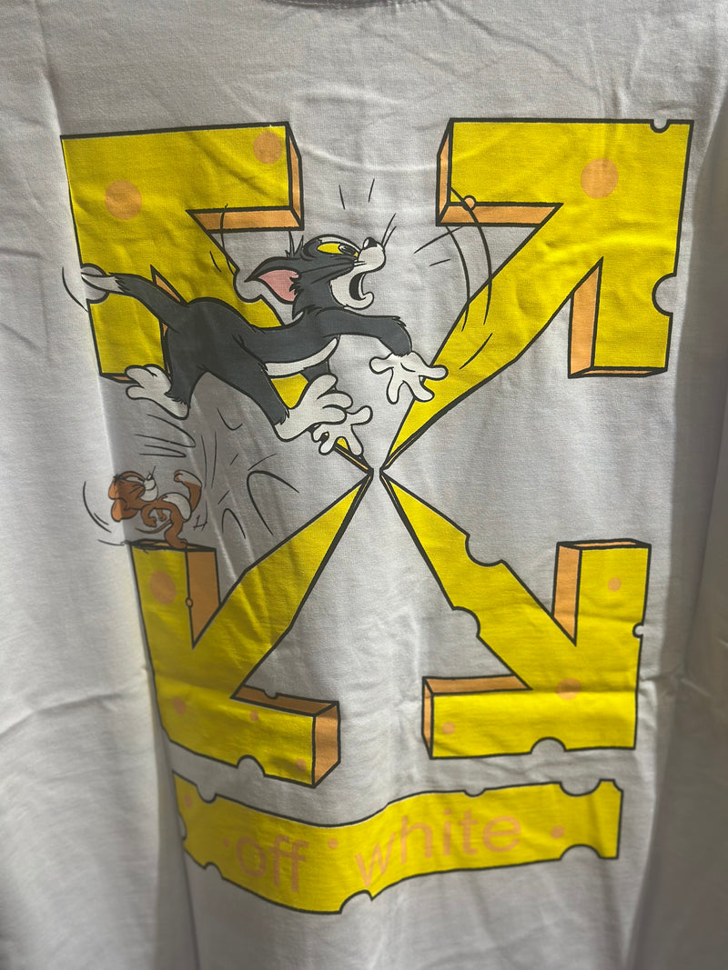 Camisa Off-White Tom & Jerry White/Yellow - Pronta Entrega