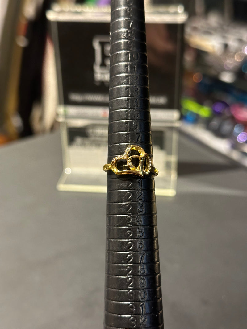 Anel Feminino Aço Inoxidável Coração Entrelaçado 20 CM - Pronta Entrega