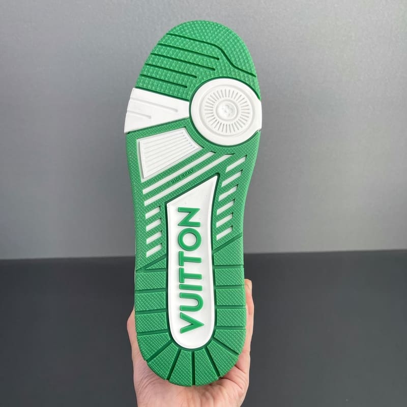 Louis Vuitton Trainer Green Monogram Denim White - Encomenda