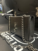 Bolsa Yves Saint Laurent Kate Black/Silver - Pronta Entrega