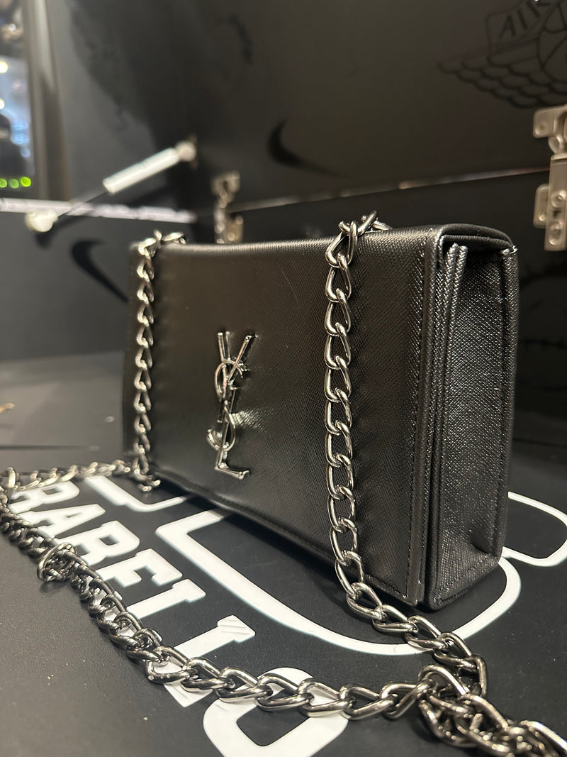 Bolsa Yves Saint Laurent Kate Black/Silver - Pronta Entrega