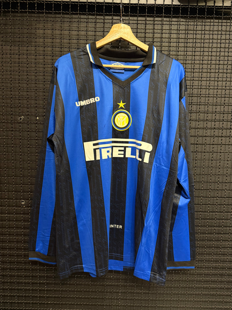 Camisa Umbro Internazionale De Milão Manga Longa 1997/98 Ronaldo #9 - Pronta Entrega