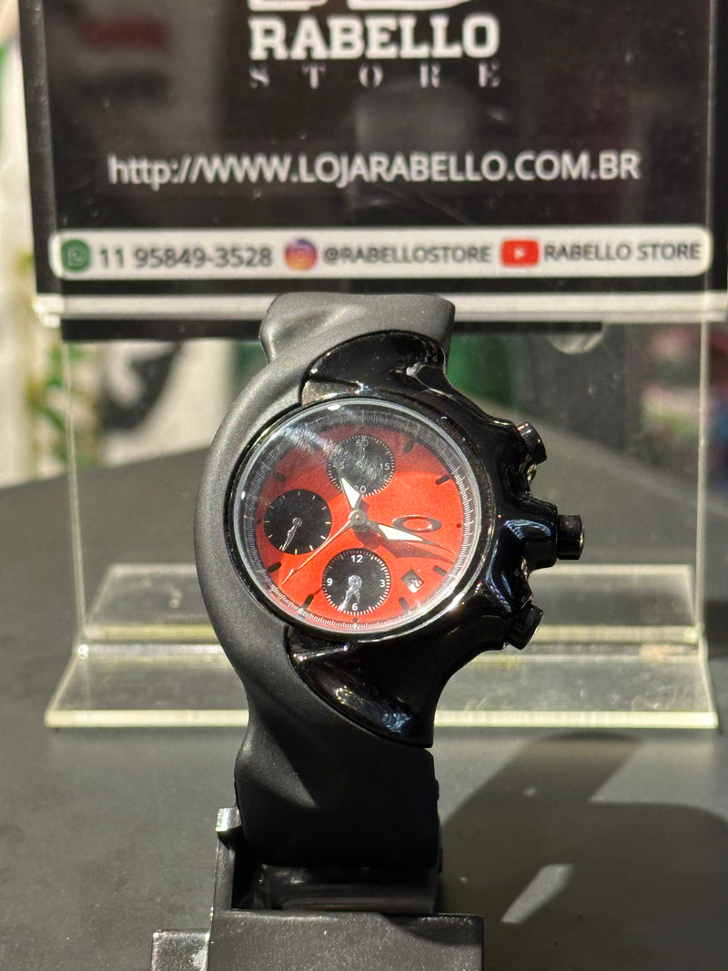 Relógio Oakley Detonator Fundo Vermelho - Pronta Entrega