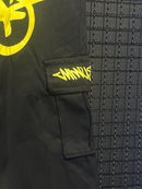 Calça Sarja Minus Two Preta Logo Amarelo - Pronta Entrega