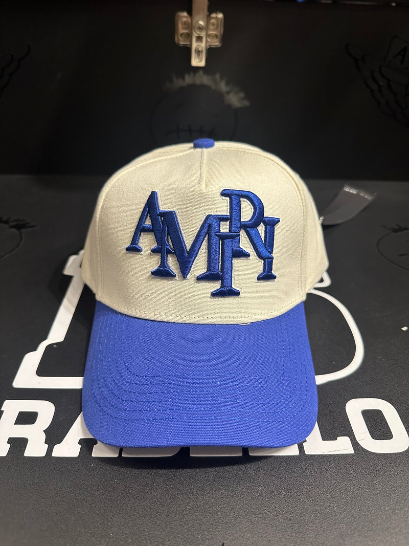 Boné Aba Curva Beisebol Amiri Blue White - Pronta Entrega