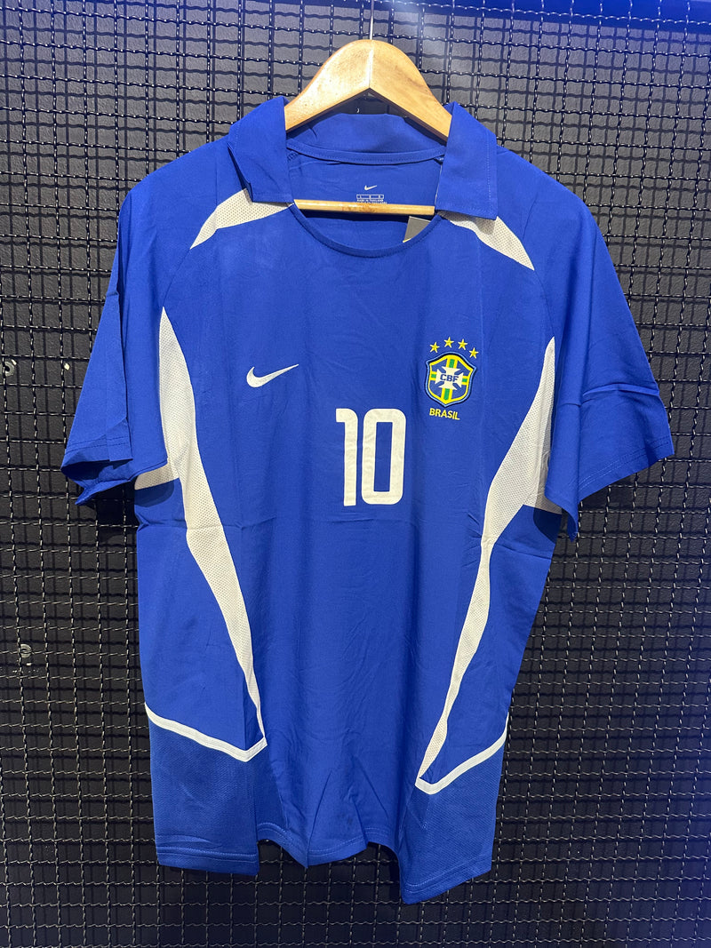 Camisa Retrô Nike Seleção Brasileira Copa Do Mundo 2002 #10 Rivaldo - Pronta Entrega
