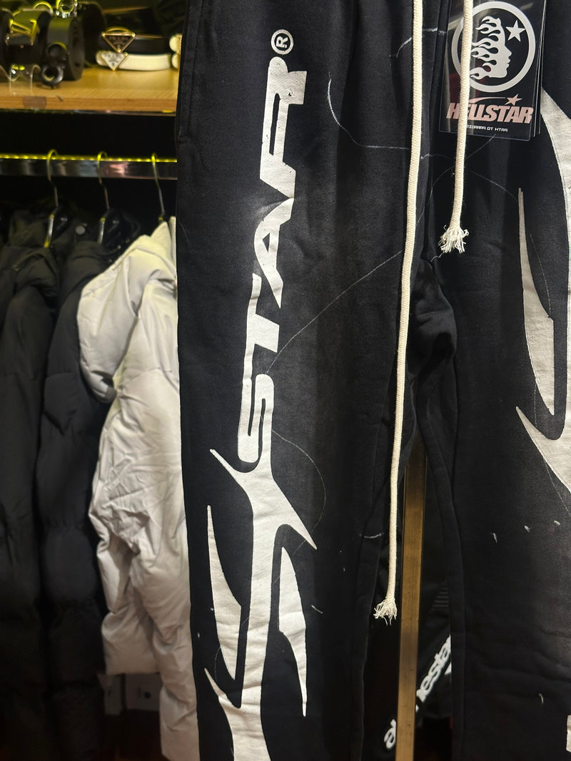 Calça Hellstar Moletom Destonado Preto - Pronta Entrega
