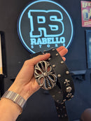 Cinto Chrome Hearts 105 CM Couro Liso Fivela Metal  - Pronta Entrega