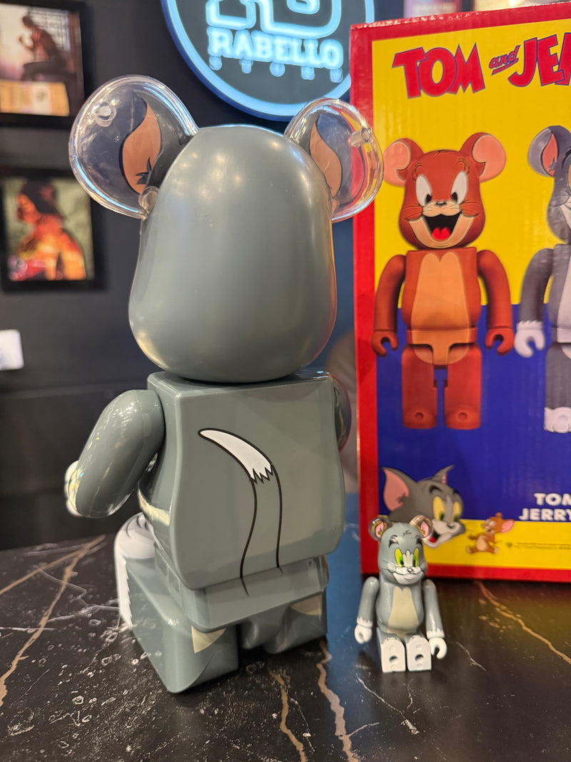 Bearbrick Bear Tom & Jerry 400% + Mini Boneco Tom Medicom Toy Boneco Colecionável 28cm - Pronta Entrega