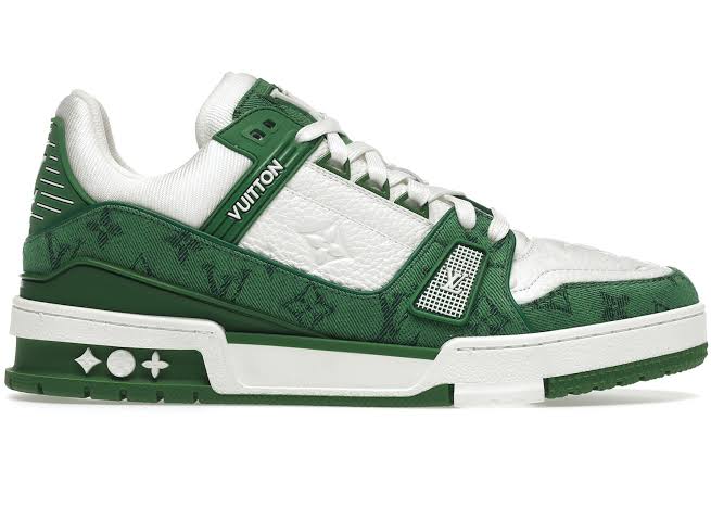 Louis Vuitton Trainer Green Monogram Denim White - Encomenda