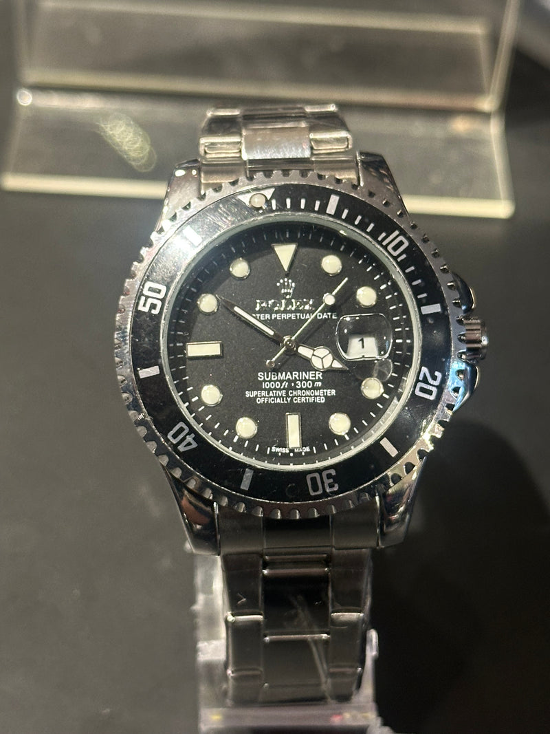 Relógio Rolex Datejust Silver Fundo Preto - Pronta Entrega