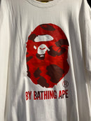 Camiseta BAPE ‘Abathing Ape’ Ape head Red Branca  - Pronta Entrega