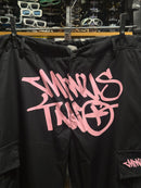 Calça Sarja Minus Two Preto Logo Rosa - Pronta Entrega