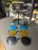 Óculos Rayban Redondo Armação Preto Clip On Multi Cores - Pronta Entrega