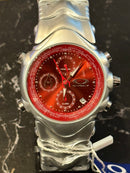 Relógio Oakley GMT Silver Fundo Vermelho - Pronta Entrega