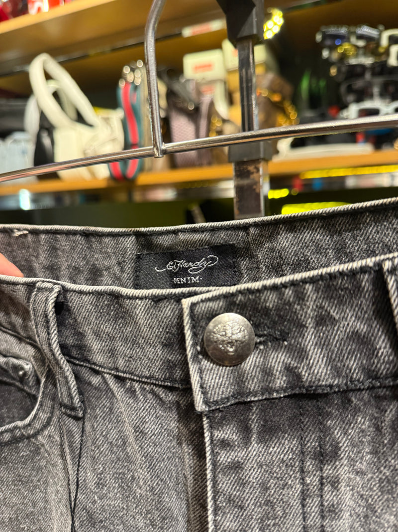 Calça Ed Hardy Jeans Destonado Bordado Caveira Águia  - Pronta Entrega