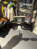 Óculos Off-White Retangular Preto Recortado Logo Dourado Lente Fume  - Pronta Entrega