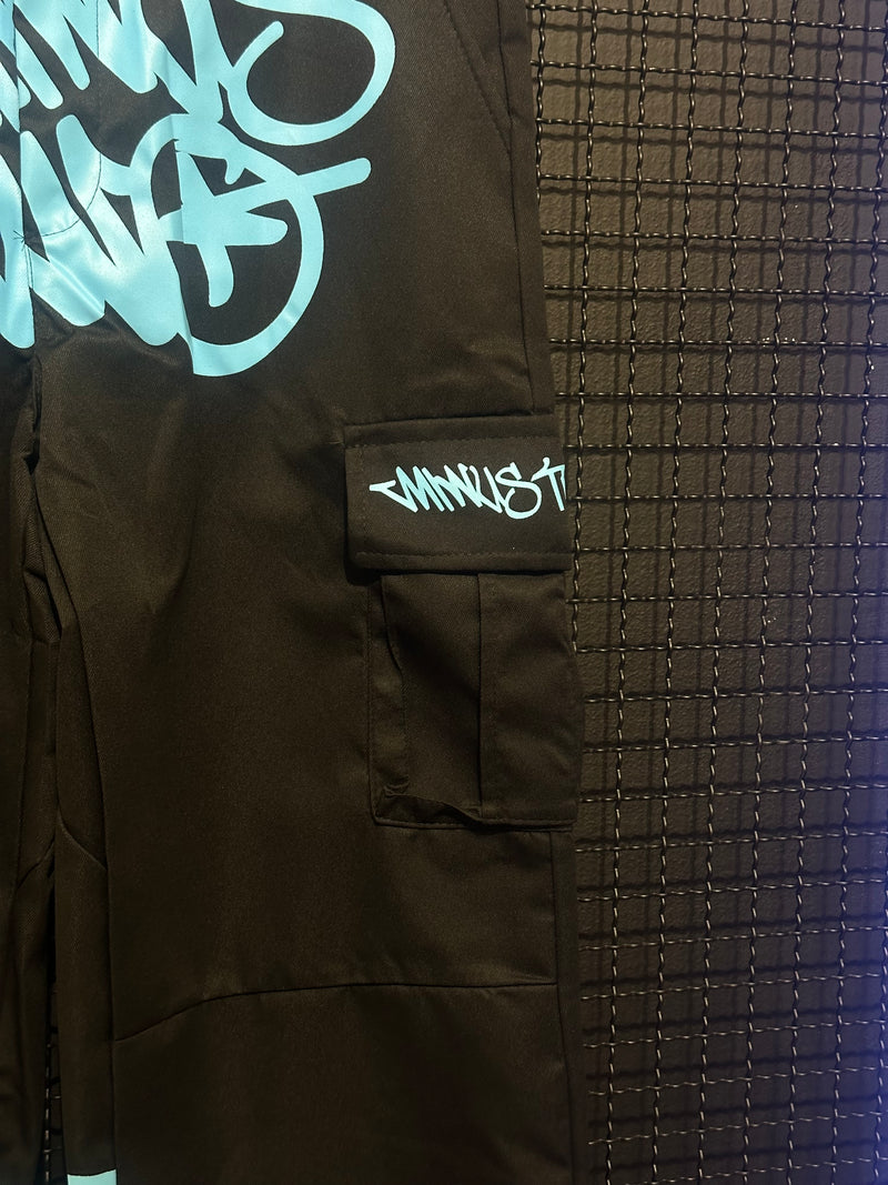 Calça Sarja Minus Two Preta Logo Azul - Pronta Entrega