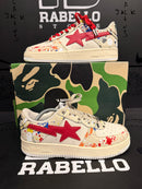 Tênis Bape Sta Low 'Paint Splatter - Ivory' - Pronta Entrega