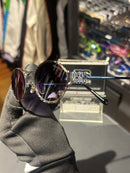 Óculos Miu Miu Redondo Armação Silver/Black Lente Purple - Pronta Entrega