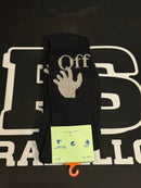 Meia Off White Cano Alto Black - Pronta Entrega