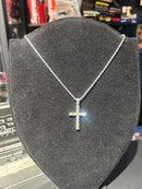 Corrente Slim Pingente Cruz Cravejado Prata 40 CM - Pronta Entrega