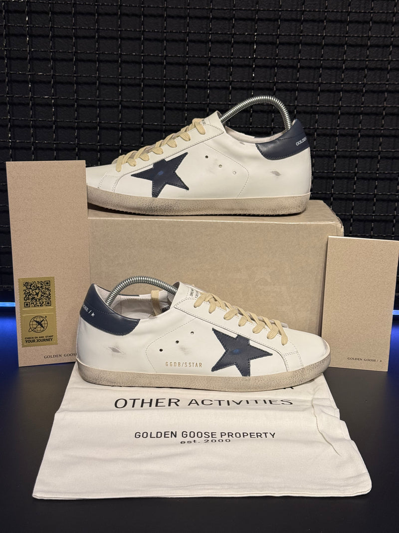 Tênis Golden Goose Super-Star White Blue Star - Pronta Entrega