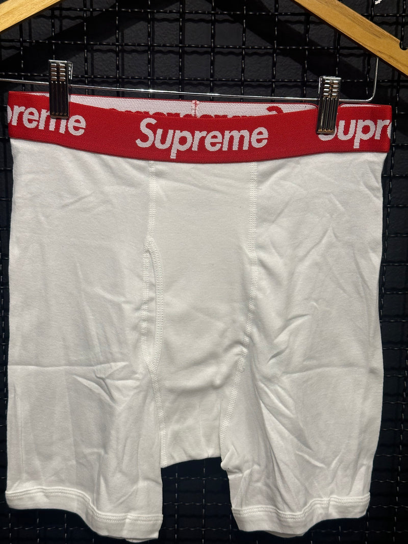 Supreme Hanes Cueca Boxer Briefs 3 Pack White - Pronta Entrega