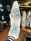 Jaqueta Varsity Off-White NYC Black/White/Green - Pronta Entrega