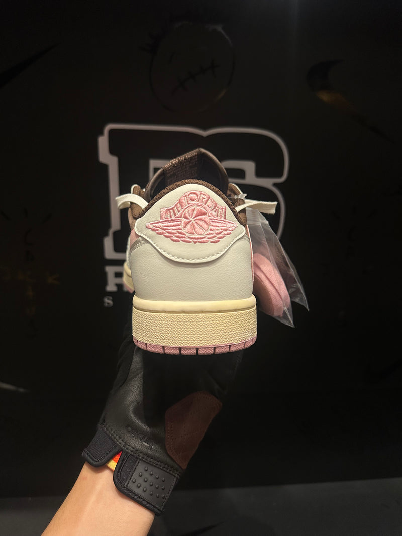 Tênis Jordan 1 Low Travis Scott Pink Brown - Pronta Entrega