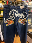 Calça Ed Hardy Jeans Azul Marinho  - Pronta Entrega
