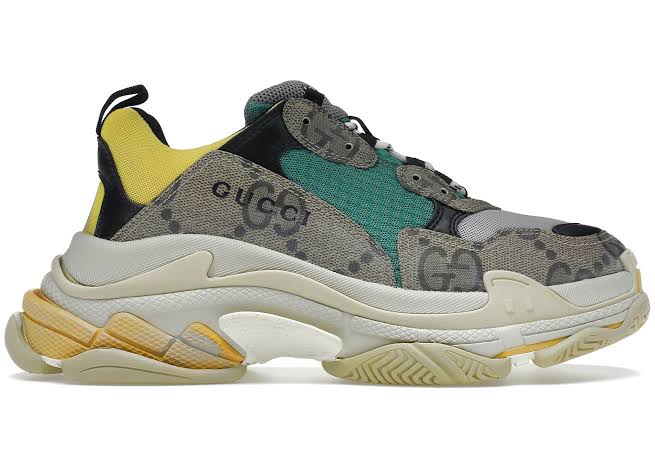 Gucci X Balenciaga The Hacker Project Triple S Beige Green Yellow - Encomenda
