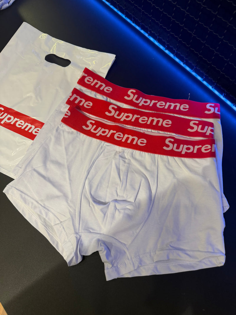 Supreme Pack Cueca Boxer 3 Peças Branca - Pronta Entrega