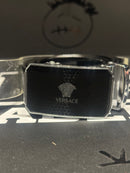 Cinto Versace Black Fivela Retangular 127 CM  - Pronta Entrega