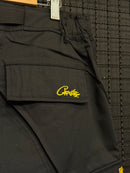 Calça Corteiz Guerillaz Cargo Black/Yellow - Pronta Entrega