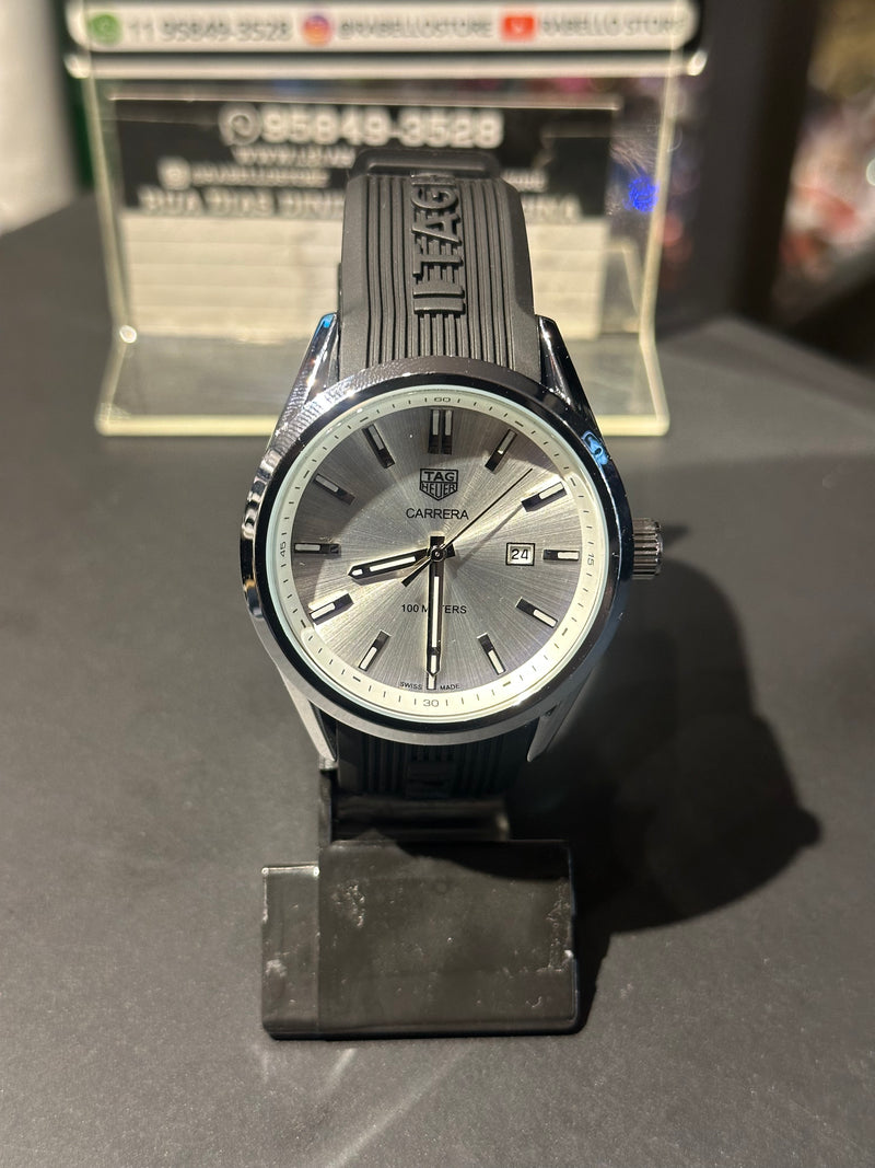 Relógio Tag Heuer Preto Fundo Branco - Pronta Entrega