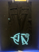 Calça Sarja Minus Two Preta Logo Azul - Pronta Entrega