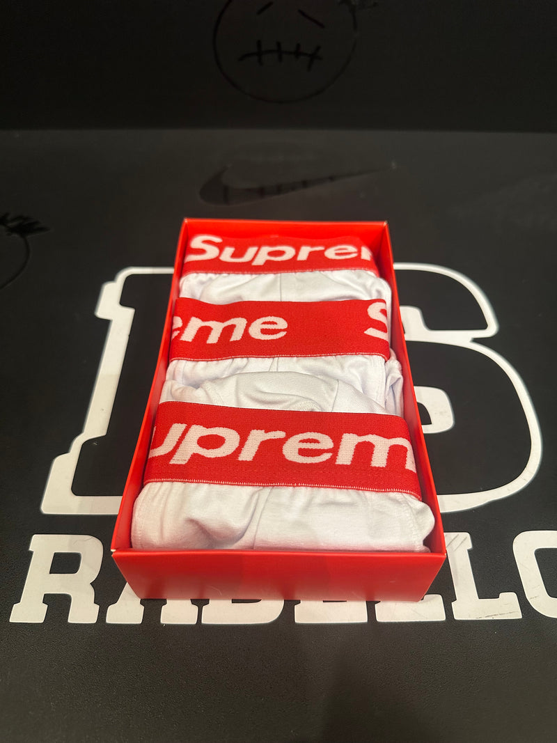 Supreme Cueca Boxer 3 Pack White - Pronta Entrega