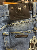 Calça Jeans Chrome Hearts Cruz Black/Orange/White - Pronta Entrega